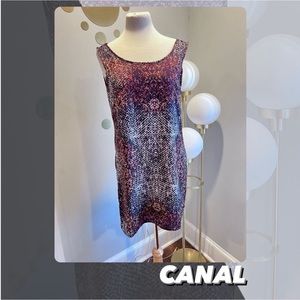 EUC Canal Snakeskin Print Sheath Dress